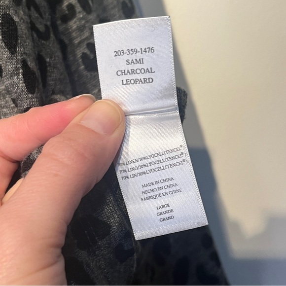 RAILS Sami Charcoal Leopard Print Linen Lyocell Sz Large - Picture 9 of 12